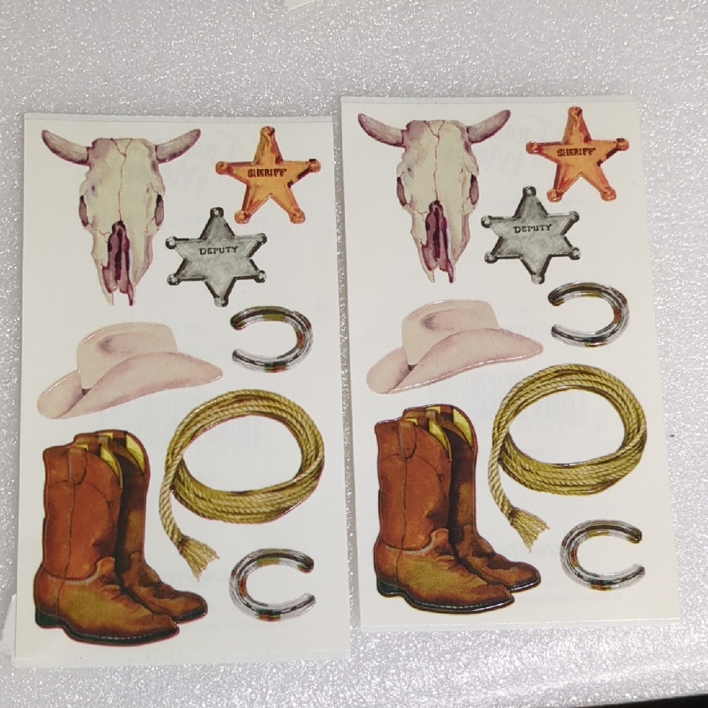 💚4/$10💚Frances Meyer Western Themed Sticker Set with Cowboy Boots and Hats